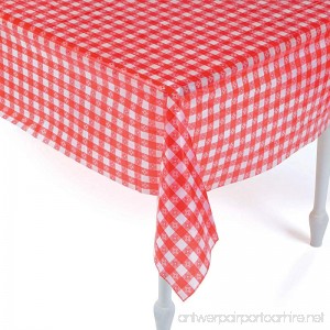 Plastic Red and White Checkered Tablecloths - 12 Pc - Picnic Table Covers - B0743N5B17