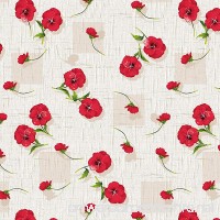 Rectangle Tablecloth 40 x 55-inch | RED Floral Garden Vinyl Indoor & Outdoor Table Cover - B077L1PHNC