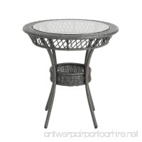 GT Metal Outdoor Bistro Table Round Glass Wicker Side End Table Outside Portable Classic Round Top Furniture & eBook by Easy2Find. - B07FXSSPX7