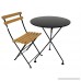 Mobel Designhaus French Café Bistro 3-leg Folding Bistro Table Jet Black Frame 24 Round Metal Top x 29 Height - B009P2Y4EC