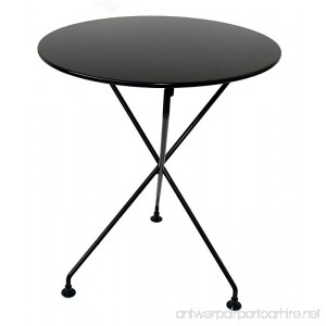 Mobel Designhaus French Café Bistro 3-leg Folding Bistro Table Jet Black Frame 24 Round Metal Top x 29 Height - B009P2Y4EC