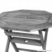 Rustic Barnwood Gray Pine Wood Folding Octagonal 30-inch Patio Accent Bistro Table with Umbrella Hole - B075SL5Q1N