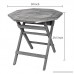 Rustic Barnwood Gray Pine Wood Folding Octagonal 30-inch Patio Accent Bistro Table with Umbrella Hole - B075SL5Q1N