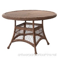 44.5” Honey Resin Wicker Weather Resistant All-Season Outdoor Patio Dining Table - B011FD4UOC