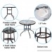 Cloud Mountain 32 Outdoor Dining Table Patio Tempered Glass Table Patio Bistro Table Top Umbrella Stand Round Table Deck Garden Home Furniture Table Dark Chocolate - B01IVIUWB4