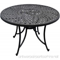 Crosley Furniture Sedona 42-inch Solid-Cast Aluminum Outdoor Dining Table - Black - B0072VZJ6U