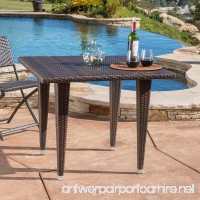 Dominica Outdoor Square Wicker Dining Table (ONLY) Multi Brown - B06XDW2XTT