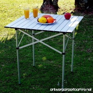 Dtemple 26.5 x 17.55 x 21.84 inch Aluminum Folding Square Table Adjustable Collapsible Card Table for Garden Picnic Party Camping (US STOCK) - B0798Q13TS