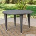 Dúnedain Outdoor Round Wicker Dining Table (Grey) - B073VH1Y27