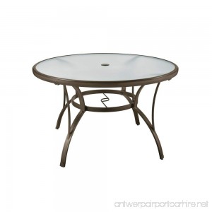 Hampton Bay Commercial Grade Aluminum Brown Round Outdoor Dining Table - B079J4YKS9