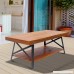 HOMCOM Acacia Wood Outdoor Coffee Table Rustic Style Acacia with Storage Shelf - B07B9T7M7G
