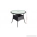 K&A Company Outdoor Poly Rattan Round Table Stylish Design 35.4x29 Black - B07F71LT2T