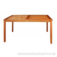 LuuNguyen Outdoor Hardwood Dining Table  Natural Wood Finish - B015F6HE02