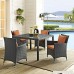 Modway Sojourn Square Outdoor Patio Rattan Glass Top Dining Table 47 Espresso - B0180NK454