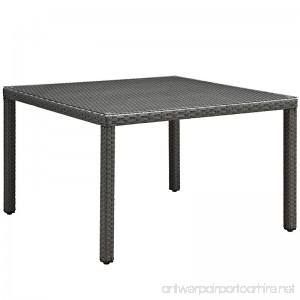 Modway Sojourn Square Outdoor Patio Rattan Glass Top Dining Table 47 Espresso - B0180NK454