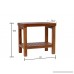 Small Rectangular Table with Shelf Teak Wood Zen (Natural) - B07DLG38K5