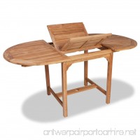 vidaXL Teak Wood 63" Extension Oval Dining Table Outdoor Patio Garden Furniture - B07FF321BX