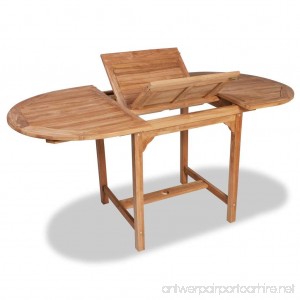 vidaXL Teak Wood 63 Extension Oval Dining Table Outdoor Patio Garden Furniture - B07FF321BX