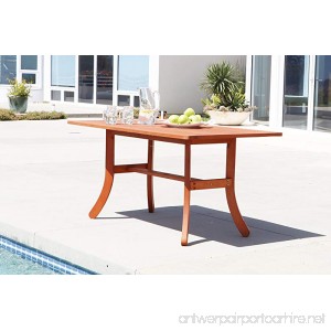 Vifah V189 Outdoor Wood Rectangular Table with Curvy Legs Natural Wood Finish 59 by 36 by 29-Inch - B001G5GCVE