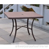 Wicker Resin/Aluminum Square Patio Dining Table (Chocolate) - B00BTANZH0