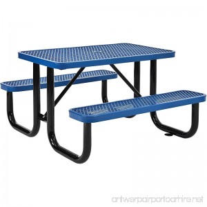 4' Rectangular Expanded Metal Picnic Table 48L x 62W Blue - B06XBBZBCS