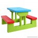 4 Seat Kids Picnic Table w/Umbrella Garden Yard Folding Children Bench Outdoor New Colorful - B076JFLY5G