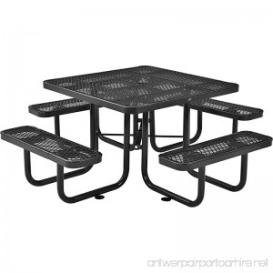 46 Expanded Metal Square Picnic Table Black - B0199RMOZI
