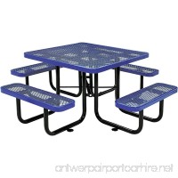 46" Expanded Metal Square Picnic Table  Blue - B0199RKYDW