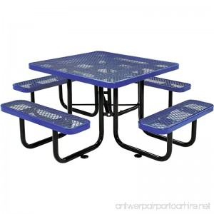 46 Expanded Metal Square Picnic Table Blue - B0199RKYDW
