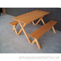 5 Foot Economy Outdoor Picnic Table with 2 Benches Amish Made USA- Cedar Stain - B00IWZID5Y