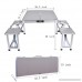 Bartonisen Folding Picnic Table Aluminum Travel Table Coffee Tables with 4 Folding Seats and Suitcase (Table & Umbrella) - B07B7HNHP8
