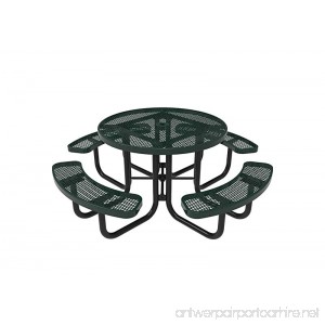 CoatedOutdoorFurniture TRD-GRN Top Round Portable Picnic Table 46-Inch Green - B075H3WN35