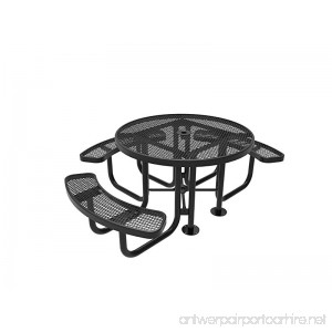 CoatedOutdoorFurniture TRD3-BLK Top Round Portable Picnic Table 46-Inch Black - B075H3G8K7