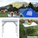Coldcedar 24 inch Portable Height Adjustable Aluminum Folding Camping Table With Carrying Handle for Camping/Picnic/Working/Garden/Hiking/Beach/BBQ/Party Silver - B07BC6B5LM