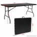 Custpromo 6' Folding Picnic Party Dining Portable Work Table Fold In Half Outdoor and Indoor Use (black) - B07CPMMLLN