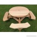 Dan's Outdoor Furniture Mfg. Co. LLC Western Red Cedar 45 Round Top Picnic Table w/Easy Seating - B01MR0TNGP