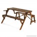 Folding Convertible Outdoor Bench Garden Picnic Table - B005WICBQG