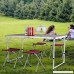 Giantex Outdoor Picnic Table with 4 Chairs Aluminum Folding Camping Table with Carrying Handle Portable and Height Adjustable - B07DPH2LW3