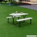 Giantex Picnic Table Bench Set Outdoor Camping All Weather Metal Base Wood-Like Texture Backyard Poolside Dining Party Garden Patio Lawn Deck Large Camping Picnic Tables for Adult (White) - B07DW5PT8N