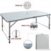 Idealchoiceproduct Height Adjustable Folding Camping Table Portable Picnic Table Patio Outdoor Furniture Utility table Party Dining Table Games Table 4ft - B0711YYQCR
