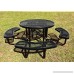 Lifeyard 46Expanded Mesh Commercial Metal Picnic Table Attached Seats Round 46inch (Black) - B01M6D5YWH