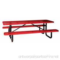 Lifeyard 96 Expanded Mesh Rectangular Metal Picnic Table and Benches Thermoplastic Coated for Commercial (Red) - B06X3X1SV9