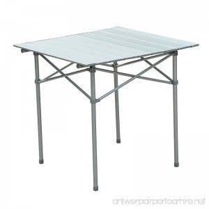 Outsunny Roll Up Top Aluminum Camp Portable Camping Picnic Table w/Carrying Bag - 28 x 28 - Silver - B00GT45ZHE