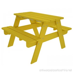 POLYWOOD Outdoor Furniture Kid Picnic Table Lemon-Recycled Plastic Materials - B001VNCJIG
