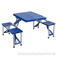 Portable Picnic Table Folding Camping Outdoor Garden Yard Suitcase 4 Seats Blue Useful Product - B01N268353