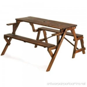 Rustic Convertible Garden Table - B00E2QANL4
