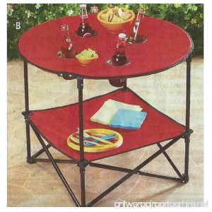 Trenton Gifts Portable Folding Picnic Table | Waterproof | Great for Camping and Outdoor Use | Come With Convenient Storage Bag | Red | By - B07BS1NNMY
