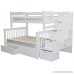 Bedz King Stairway Bunk Beds Twin over Full with 4 Drawers in the Steps and 2 Under Bed Drawers White - B00KI3AKC2