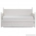 Casey II Wood Daybed with Ball Finials and Roll Out Trundle Drawer White Finish Twin - B002HWRGVK