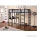 DHP Abode Full-Size Loft Bed Metal Frame with Desk and Ladder Black - B008VHHWMI